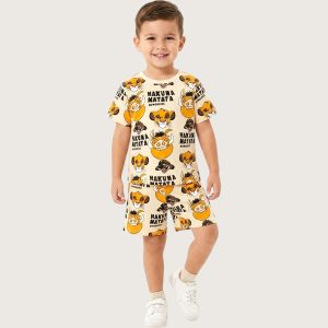 Hakuna Matata Boys Shorts Set MCHAKKY - Cream