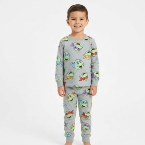 Mchakky Ninja Turtle Boys cotton full sleeve pajama set - Gray