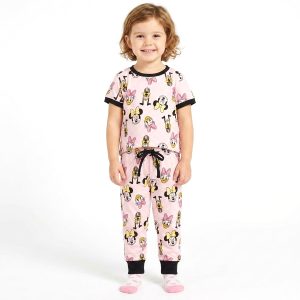 All Mickey Girls Half Sleeves Pajama Set - Pink