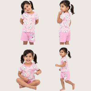Marie Cutie Girls Shorts Set - Pink