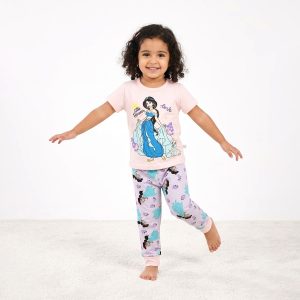 Little Princess Girls Half Sleeves Pajama Set - Pink