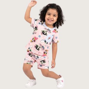 Powerpuff Girl Girls Shorts Set - Pink