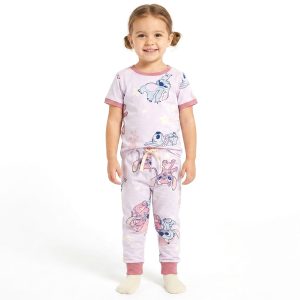 Angel Stitch Girls Half Sleeves Pajama Set - Pink
