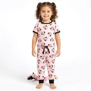Minnie Smile Girls Half Sleeves Pajama Set - Pink