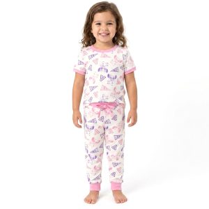 Angel Go Girls Half Sleeves Pajama Set - White