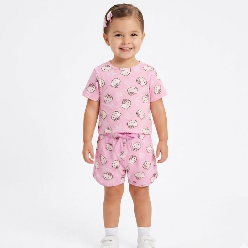 Hello Dear Kitty Girls Shorts Set - Pink