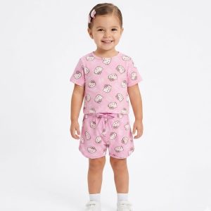 Hello Dear Kitty Girls Shorts Set - Pink