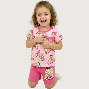 All Barbie Colorful Girls Shorts Set - Pink