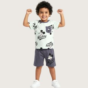 Mickey Boys Shorts Set - Green Grey