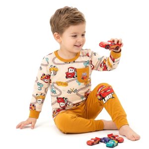 Cars 95 Boys Full Sleeves Pajama Set KHAFIF - Brown
