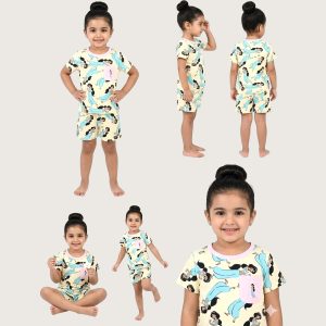 Jasmine Girls Shorts Set - Yellow