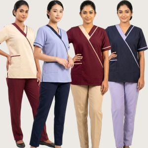 Strap Uniforms Maid Kreb Qasir يونيفورم كريب - Blue Maroon Cream Navy