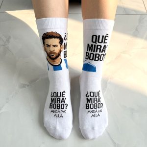 Messi Text Adult Socks 1 Set (LONG) - White