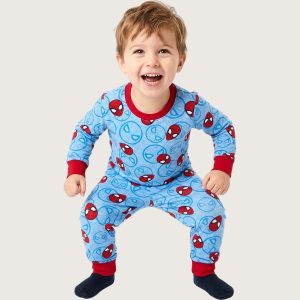 Faces Spiderman Boys Full Sleeves Pajama Set MCHAKKY - Sky Blue