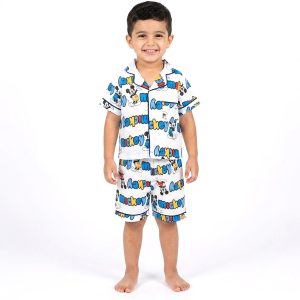 Mickey Boys Front Open Shorts Set - White