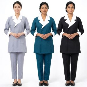 Full Collar Uniforms Maid Kreb Punjabi يونيفورم كريب - Black, Navy, Blue