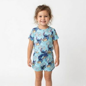 Stitch Surfing Girls Shorts Set - Blue
