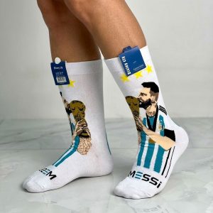 Messi Cup Adult Socks 1 Set (LONG) - White