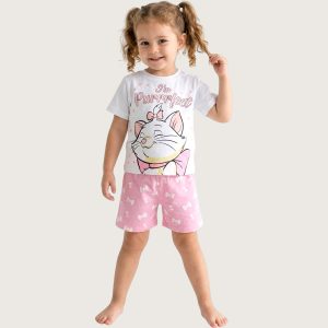 Marie Girls Shorts Set MCHAKKY - White Pink
