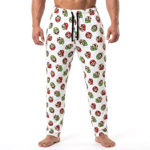 Mario Face Men's Cotton Pant - White