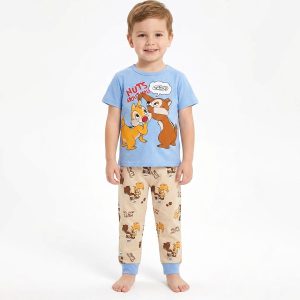 Nuts Boys Half Sleeves Pajama Set - Blue
