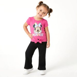 Minnie Girls Half Sleeves Pajama Set - Pink Black