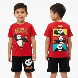 Kung fu Pand Zara boys short set - Red