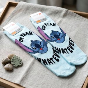 Stitch Adult Socks 1 Set (LONG) - Sky Blue