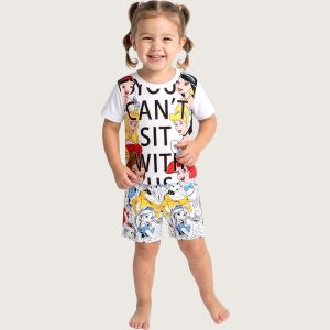 Princess Sit Girls Shorts Set MCHAKKY - White