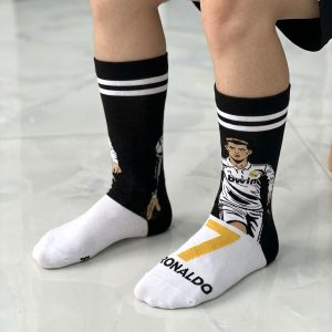 Ronaldo Adult Socks 1 Set (LONG) - Black White
