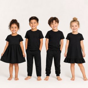 Black T-Shirt and Pajama Set