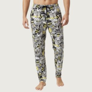 Batman Comic Men Cotton Pant - White Black
