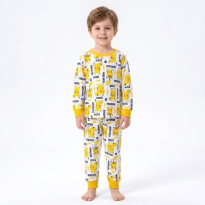 Pokémon 0025 Boys Cotton Full Sleeves Pajama Set MCHAKKY - White
