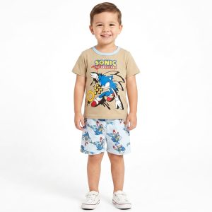 Sonic Boys Shorts Set - Brown Blue