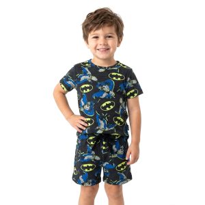 Batman Logo Boys Shorts Set - Black