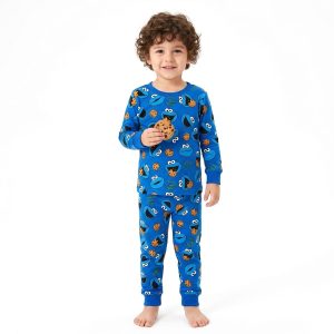 Monster Cookies Boys Full Sleeves Pajama Set MCHAKKY - Navy