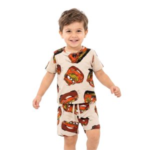 All Cars Boys Shorts Set - Brown