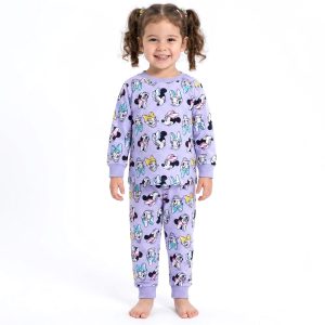 Minnie Daisy Girls Cotton Full Sleeves Pajama Set MCHAKKY - Blue