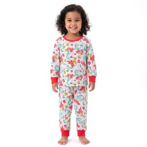 Mermaid Girls Cotton Full Sleeves Pajama Set MCHAKKY - White