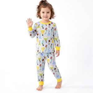 Princess Girls Full Sleeves Pajama Set MCHAKKY - Blue Yellow