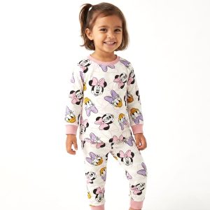 Minnie Daisy Face Girls Full Sleeves Pajama Set MCHAKKY - White