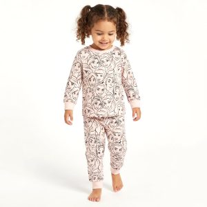 Princess Face Girls Full Sleeves Pajama Set MCHAKKY - Pink