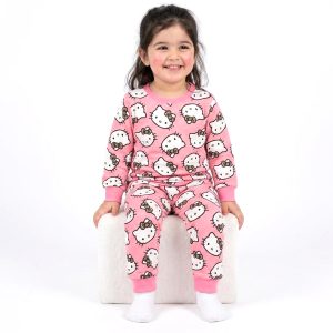 Marie Girls Cotton Full Sleeves Pajama Set MCHAKKY - Hot Pink