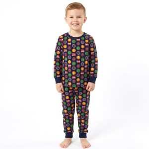 Marvel Comic Boys Cotton Full Sleeves Pajama Set MCHAKKY - Black
