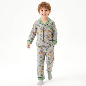 Toy Story Boys Cotton Front Open Pajama Set - Grey