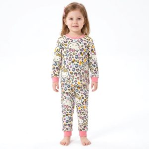 Kitty Girls Cotton Full Sleeves Pajama Set MCHAKKY - Multicolor