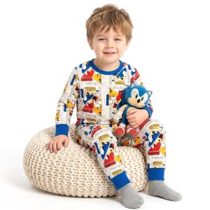 Sonic Speed Boys Full Sleeves Pajama Set MCHAKKY - White