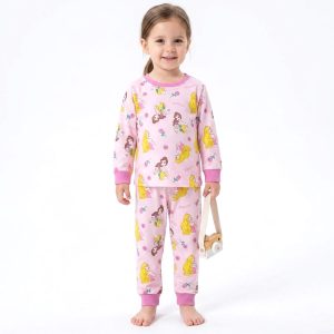 Princess Rose Girls Cotton Full Sleeves Pajama Set MCHAKKY - Pink