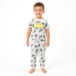 Batman Logo Boys Half Sleeves Pajama Set - Grey