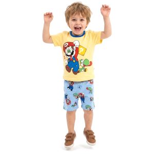 Mario Boys Shorts Set - Yellow Blue